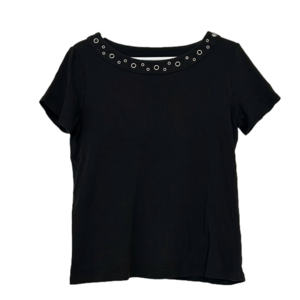 Rafaella Black Short-Sleeve Tee, Large